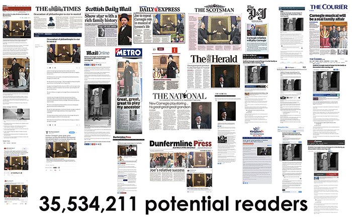 Coverage generated by ASM Media & PR for Carnegie: The Star-Spangled Scotchman.