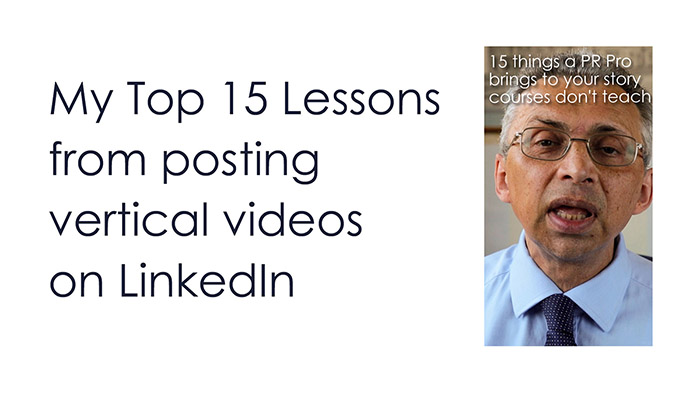 My Top 15 Lessons from posting vertical videos on LinkedIn and grab of brown man takilng on video